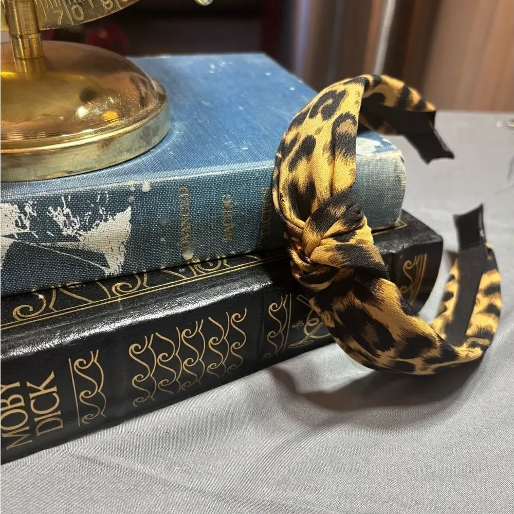 Leopard Print Knotted Headband New! Fashion Headband for Women & Girls Wide Top